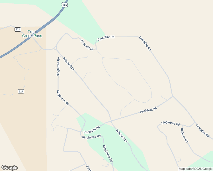 map of restaurants, bars, coffee shops, grocery stores, and more near 5076 Campfire Road in Hartsel