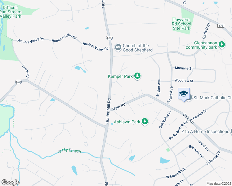 map of restaurants, bars, coffee shops, grocery stores, and more near 2429 Hunter Mill Road in Vienna