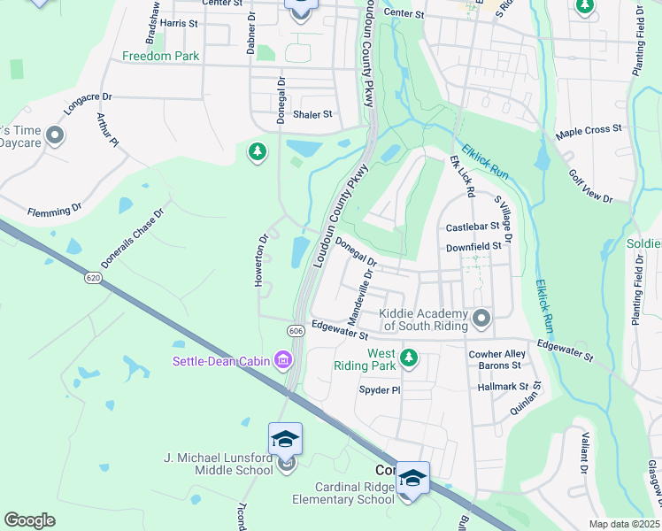 map of restaurants, bars, coffee shops, grocery stores, and more near 25764 Leonard Drive in Chantilly