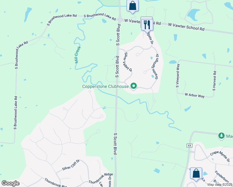 map of restaurants, bars, coffee shops, grocery stores, and more near 4429 South Scott Boulevard in Columbia