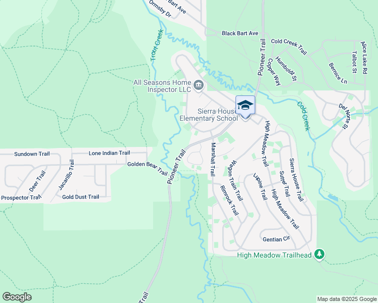 map of restaurants, bars, coffee shops, grocery stores, and more near 3063 Kokanee Trail in South Lake Tahoe