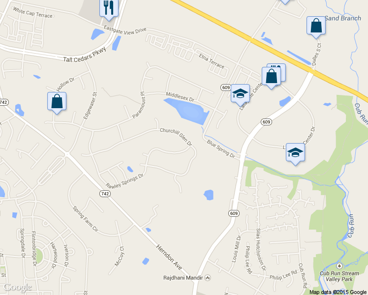 map of restaurants, bars, coffee shops, grocery stores, and more near 25906 Rawley Springs Dr in Chantilly