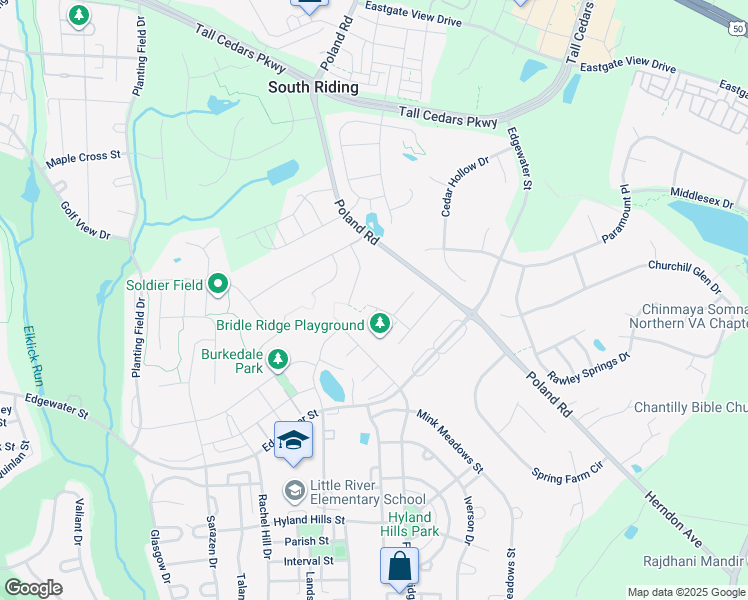 map of restaurants, bars, coffee shops, grocery stores, and more near 43580 Majestic Prince Place in Chantilly