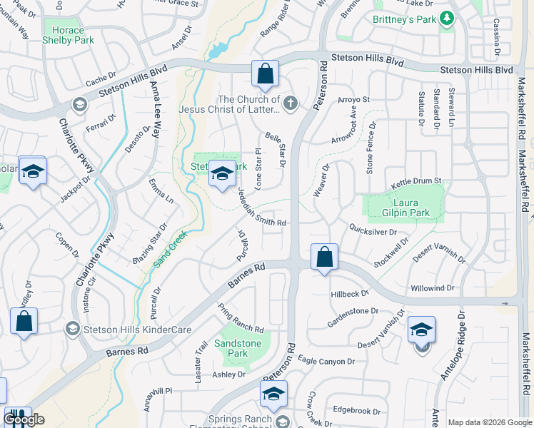 map of restaurants, bars, coffee shops, grocery stores, and more near in Colorado Springs
