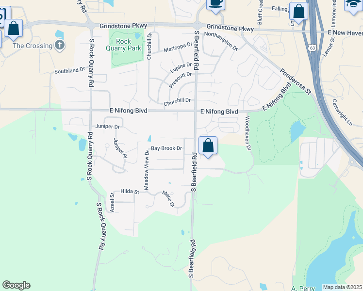 map of restaurants, bars, coffee shops, grocery stores, and more near 2211 Bay Brook Drive in Columbia