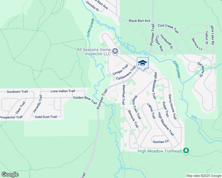 map of restaurants, bars, coffee shops, grocery stores, and more near 3067 Kokanee Trail in South Lake Tahoe