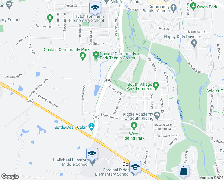 map of restaurants, bars, coffee shops, grocery stores, and more near 25787 Donegal Drive in Chantilly