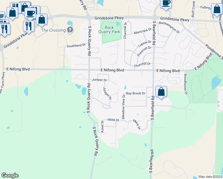 map of restaurants, bars, coffee shops, grocery stores, and more near 4010 Juniper Place in Columbia