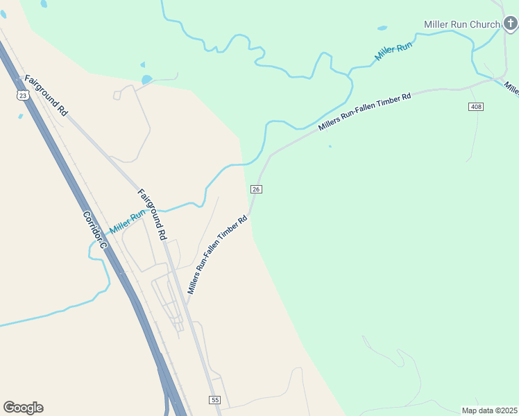 map of restaurants, bars, coffee shops, grocery stores, and more near 400 Millers Run-Fallen Timber Road in Lucasville