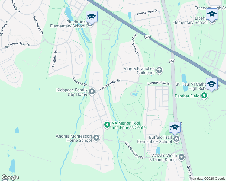 map of restaurants, bars, coffee shops, grocery stores, and more near 25739 Purebred Court in Aldie