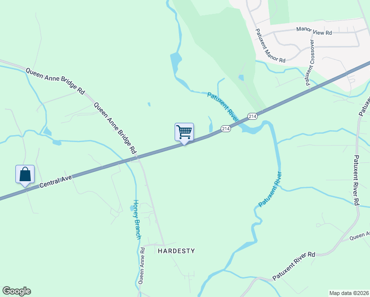 map of restaurants, bars, coffee shops, grocery stores, and more near 18811 Central Avenue in Upper Marlboro
