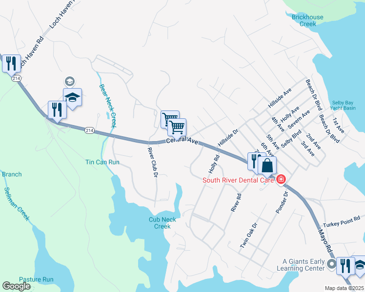 map of restaurants, bars, coffee shops, grocery stores, and more near 827 Central Avenue in Edgewater