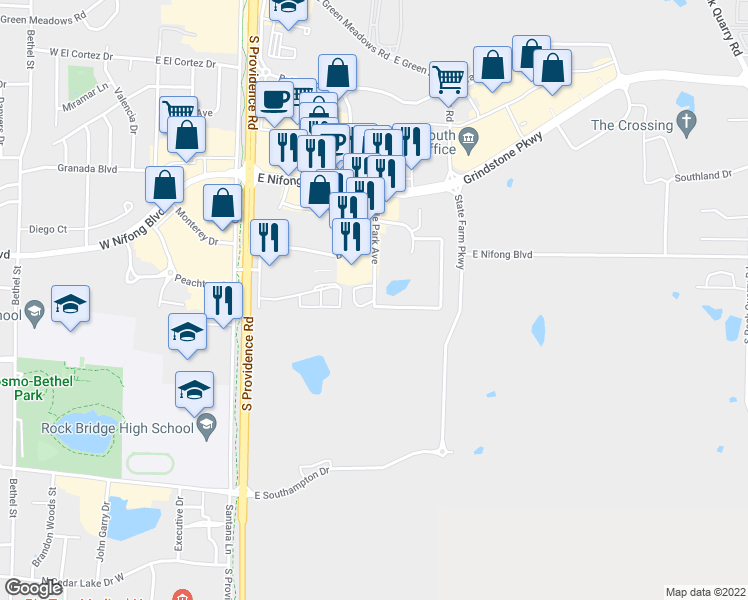 map of restaurants, bars, coffee shops, grocery stores, and more near 4028 Hyde Park Avenue in Columbia