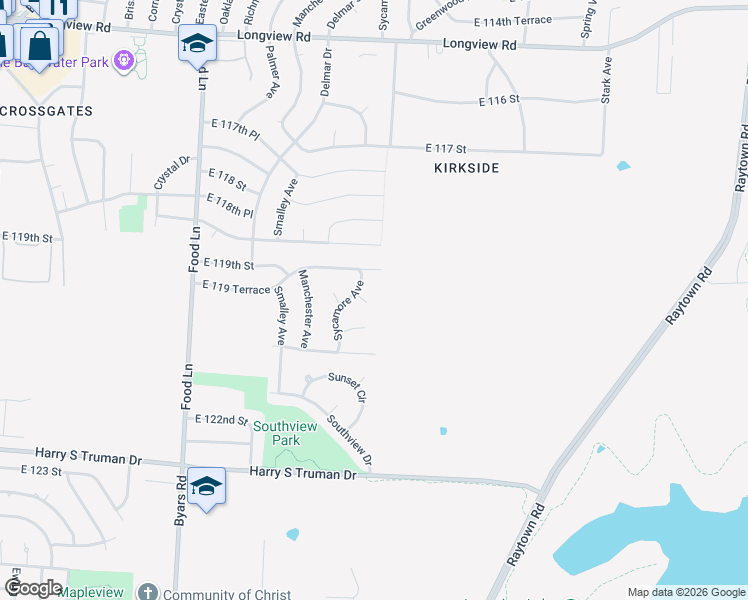 map of restaurants, bars, coffee shops, grocery stores, and more near 11943 Sycamore Avenue in Grandview