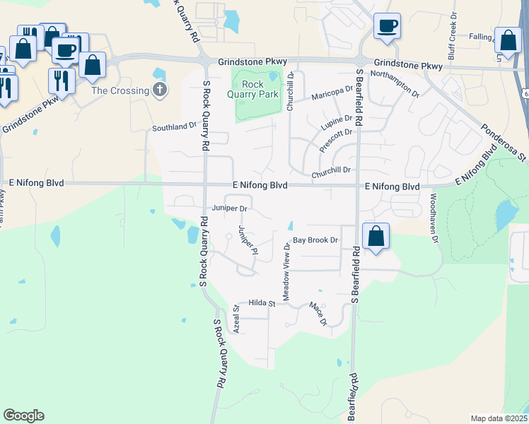 map of restaurants, bars, coffee shops, grocery stores, and more near 4010 Juniper Place in Columbia