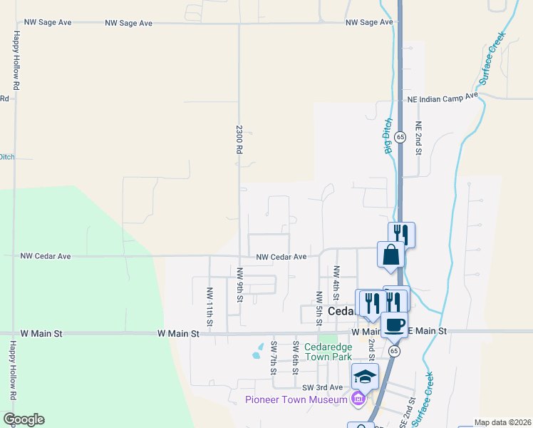 map of restaurants, bars, coffee shops, grocery stores, and more near 790 Northwest Dahlia Avenue in Cedaredge