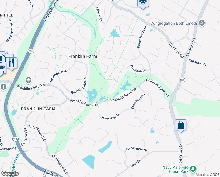 map of restaurants, bars, coffee shops, grocery stores, and more near 3136 Hannahs Pond Lane in Herndon