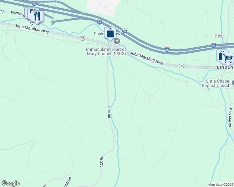 map of restaurants, bars, coffee shops, grocery stores, and more near 363 CCC Road in Linden