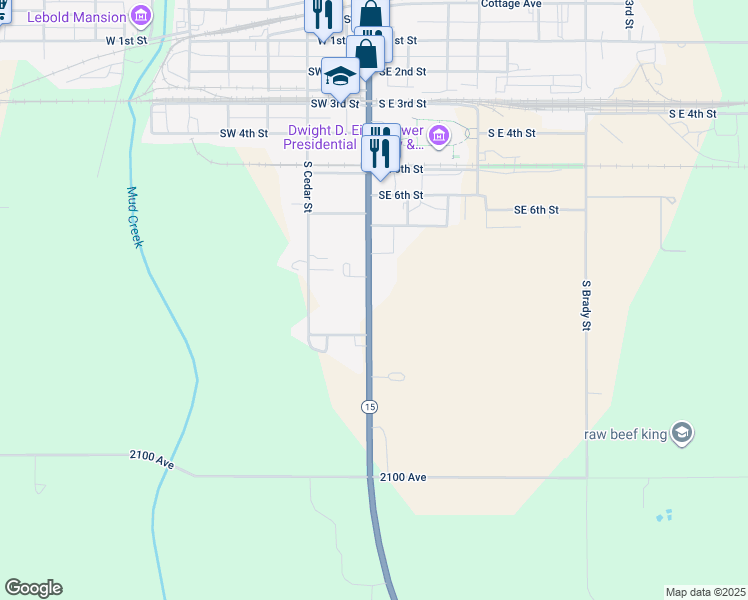 map of restaurants, bars, coffee shops, grocery stores, and more near 636-782 South Buckeye Avenue in Abilene