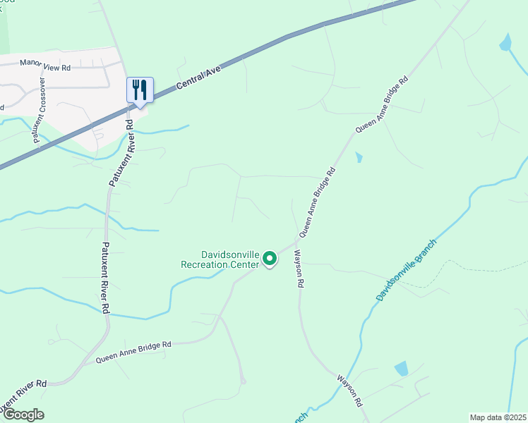 map of restaurants, bars, coffee shops, grocery stores, and more near 3715 Tanglewood Lane in Davidsonville