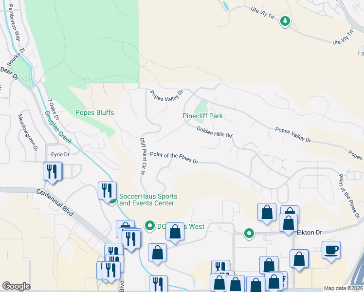 map of restaurants, bars, coffee shops, grocery stores, and more near 1037 Haverhill Place in Colorado Springs
