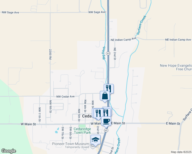 map of restaurants, bars, coffee shops, grocery stores, and more near 550 3rd Street in Cedaredge