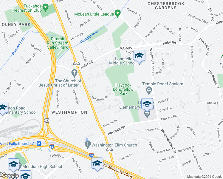 map of restaurants, bars, coffee shops, grocery stores, and more near 2117 Preston Square Court in Falls Church