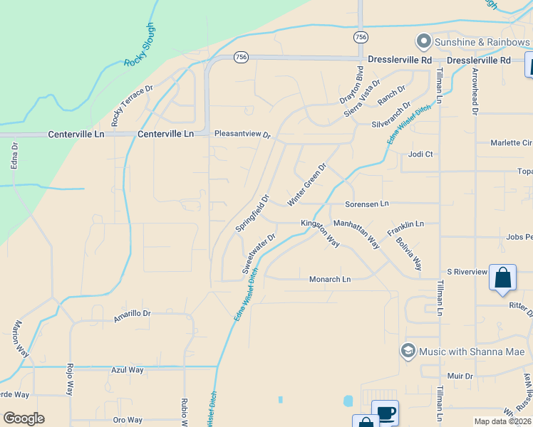 map of restaurants, bars, coffee shops, grocery stores, and more near 1130 Kingston Way in Gardnerville