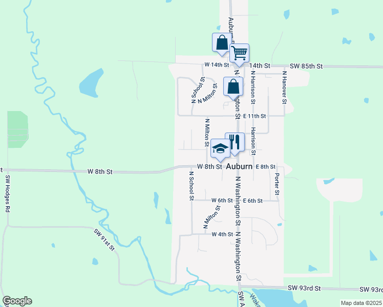 map of restaurants, bars, coffee shops, grocery stores, and more near 396 West 9th Street in Auburn