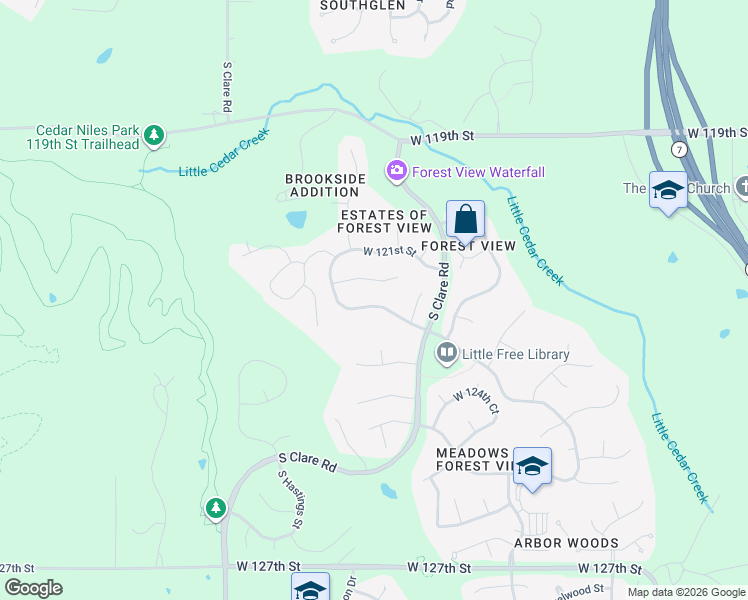 map of restaurants, bars, coffee shops, grocery stores, and more near 12239 South Solomon Road in Olathe
