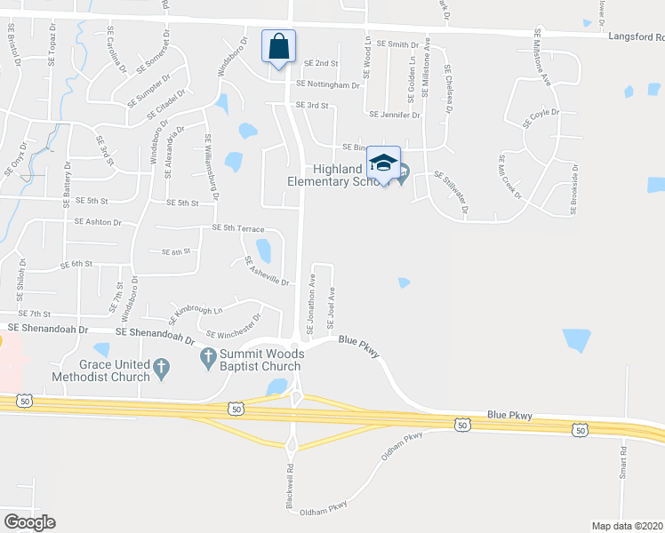 map of restaurants, bars, coffee shops, grocery stores, and more near in Lee's Summit