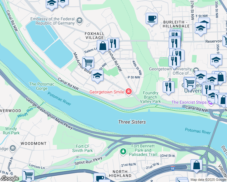 map of restaurants, bars, coffee shops, grocery stores, and more near 4540 Westhall Drive Northwest in Washington