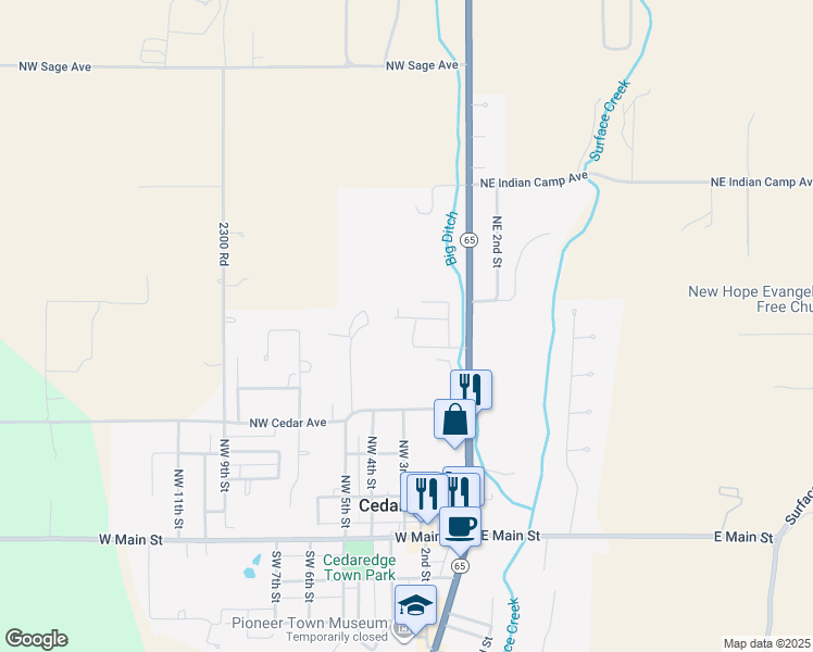 map of restaurants, bars, coffee shops, grocery stores, and more near 550 3rd Street in Cedaredge