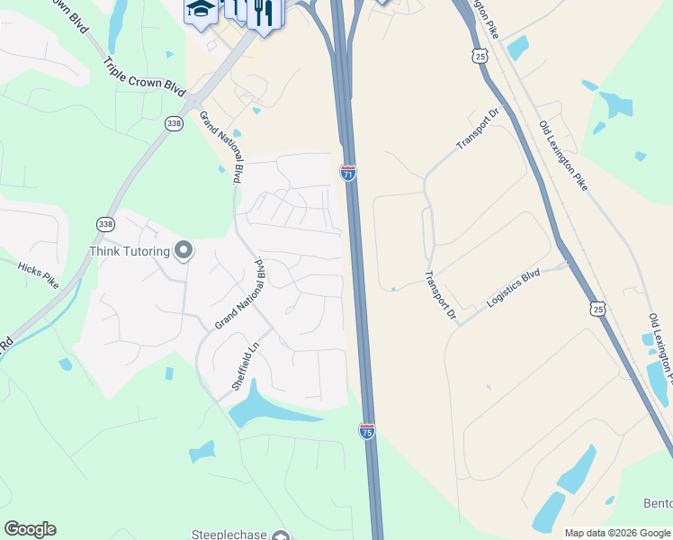 map of restaurants, bars, coffee shops, grocery stores, and more near 722 Cantering Hills Way in Walton