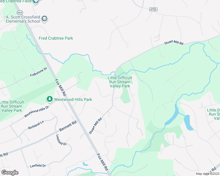 map of restaurants, bars, coffee shops, grocery stores, and more near 11732 Stuart Mill Road in Oakton