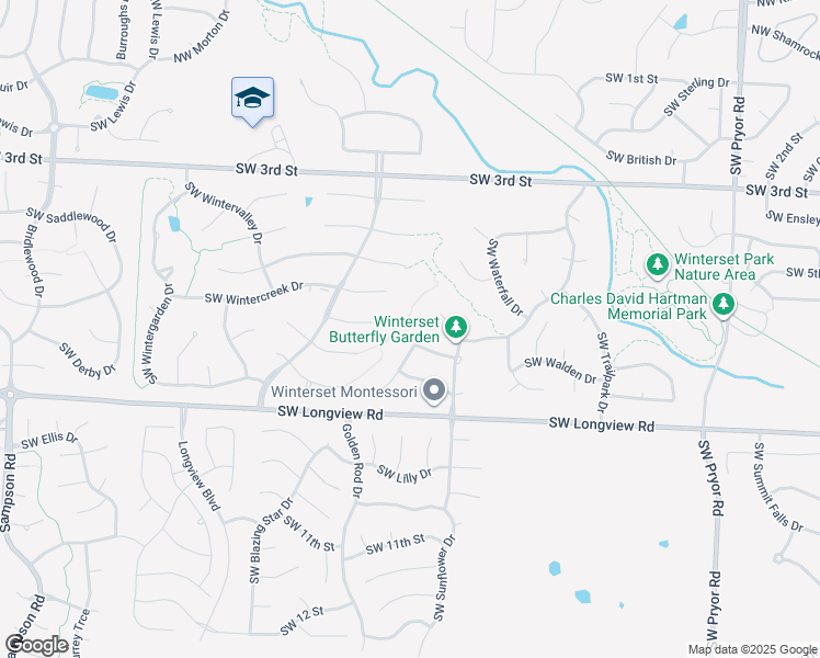 map of restaurants, bars, coffee shops, grocery stores, and more near 712 Southwest Springwater Lane in Lee's Summit