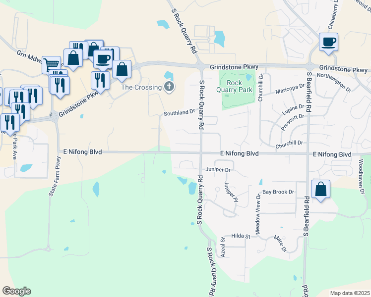 map of restaurants, bars, coffee shops, grocery stores, and more near 1702 Telluride Lane in Columbia
