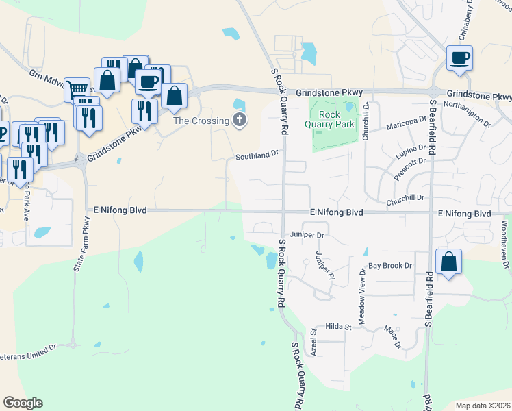 map of restaurants, bars, coffee shops, grocery stores, and more near 1616 Telluride Lane in Columbia