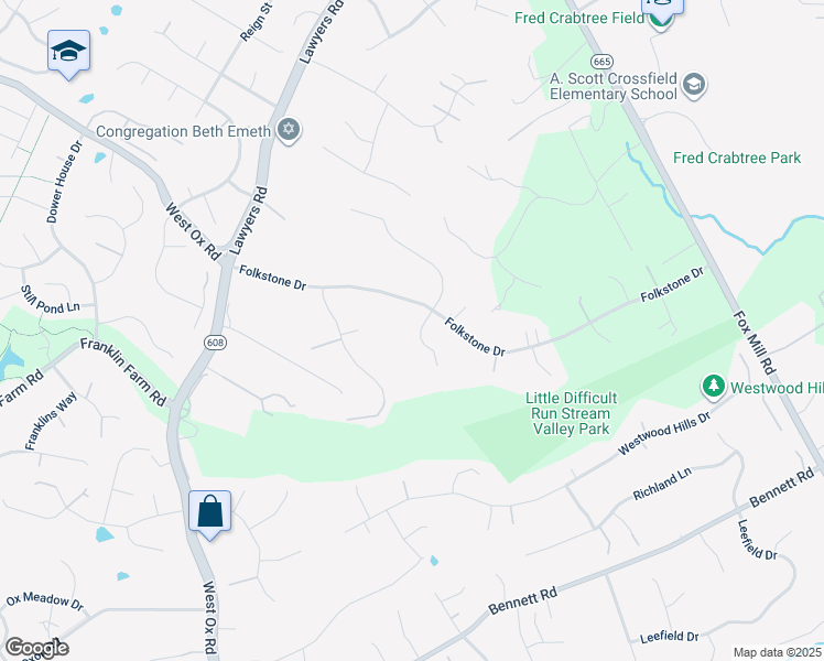 map of restaurants, bars, coffee shops, grocery stores, and more near 2952 Fort Lee Street in Herndon