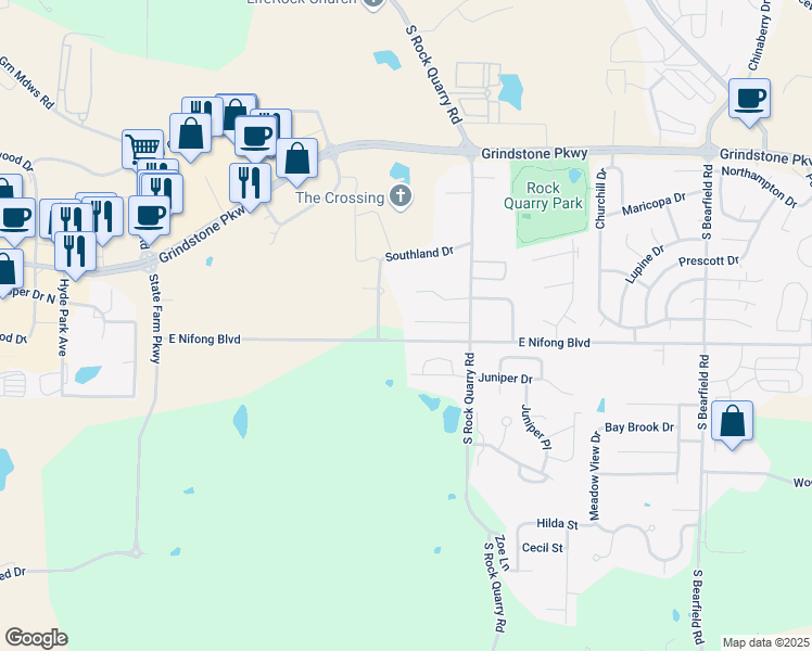 map of restaurants, bars, coffee shops, grocery stores, and more near 1604 Telluride Lane in Columbia