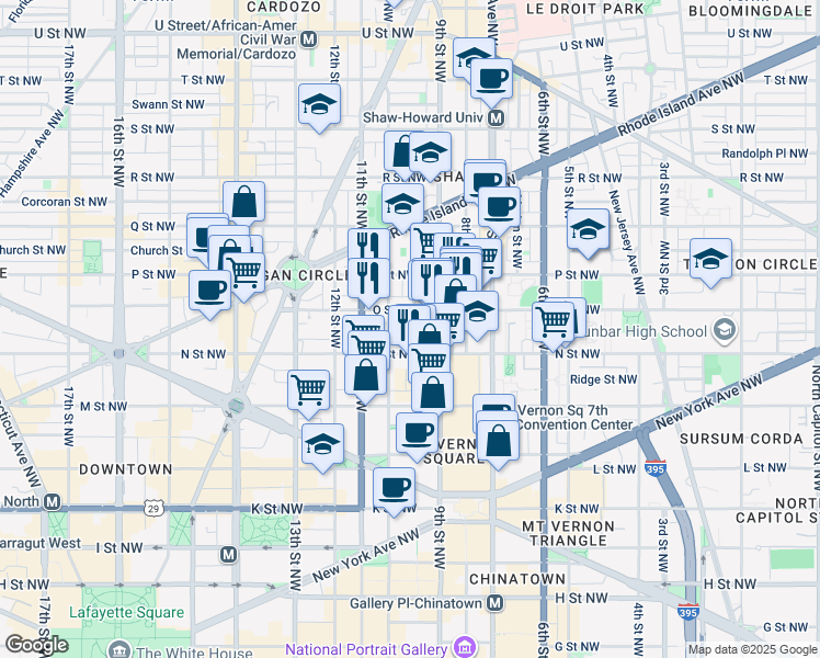 map of restaurants, bars, coffee shops, grocery stores, and more near 1321 Naylor Court Northwest in Washington