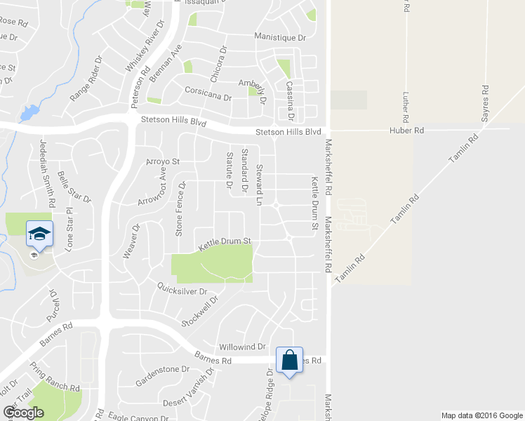 map of restaurants, bars, coffee shops, grocery stores, and more near 7624 Blue Vail Way in Colorado Springs