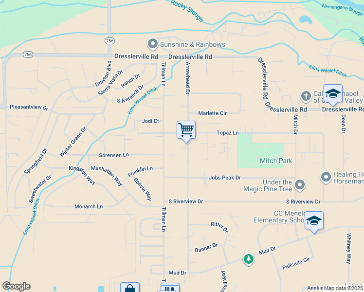map of restaurants, bars, coffee shops, grocery stores, and more near 968 Arrowhead Drive in Gardnerville