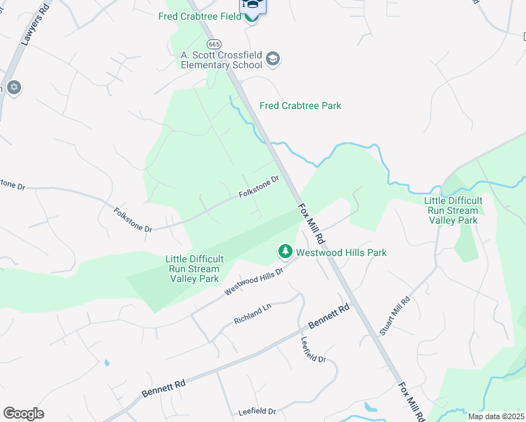map of restaurants, bars, coffee shops, grocery stores, and more near 2907 Blue Robin Court in Herndon
