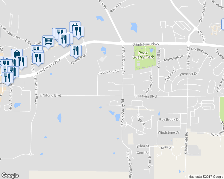 map of restaurants, bars, coffee shops, grocery stores, and more near 1619 Telluride Lane in Columbia