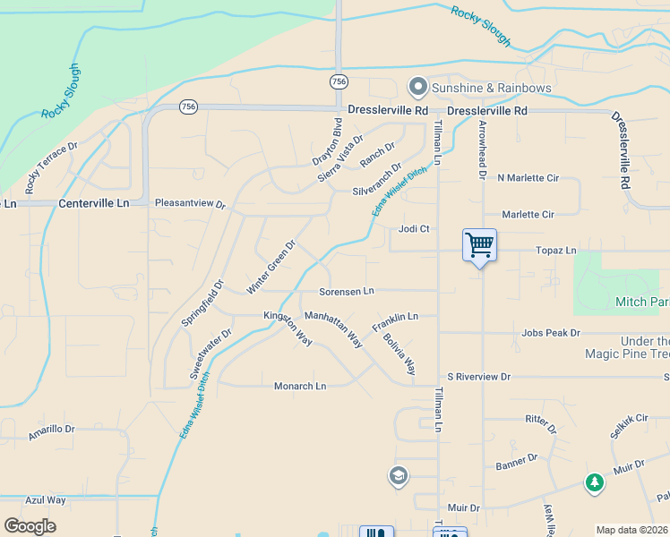 map of restaurants, bars, coffee shops, grocery stores, and more near 1247 Topaz Lane in Gardnerville