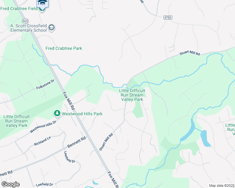 map of restaurants, bars, coffee shops, grocery stores, and more near 11728 Stuart Mill Road in Oakton