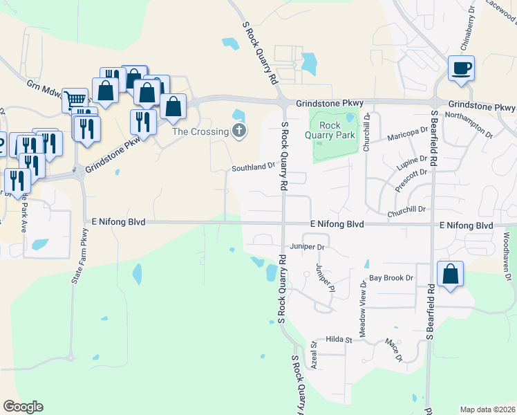 map of restaurants, bars, coffee shops, grocery stores, and more near 1707 Telluride Lane in Columbia
