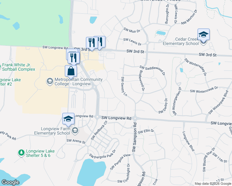 map of restaurants, bars, coffee shops, grocery stores, and more near 605 Southwest Haverford Road in Lee's Summit