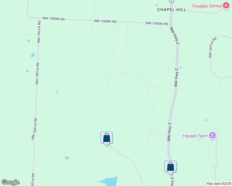map of restaurants, bars, coffee shops, grocery stores, and more near 917 1751st Road in Bates City